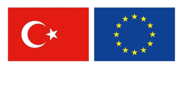 Flags of Türkiye and the European Union — Funded by the European Union