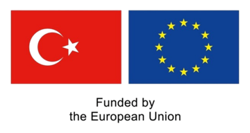Flags of Türkiye and the European Union — Funded by the European Union